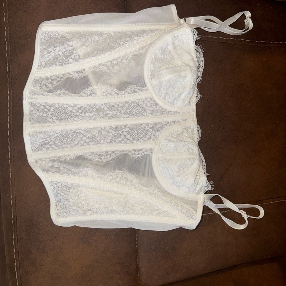 White corset bustier top worn twice